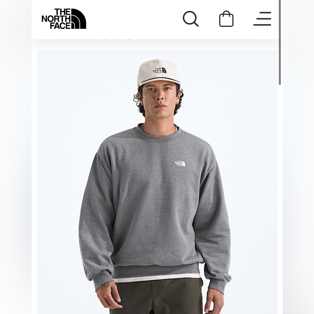 EUC North Face Men's Evolution Gray Crewneck Sweatshirt
